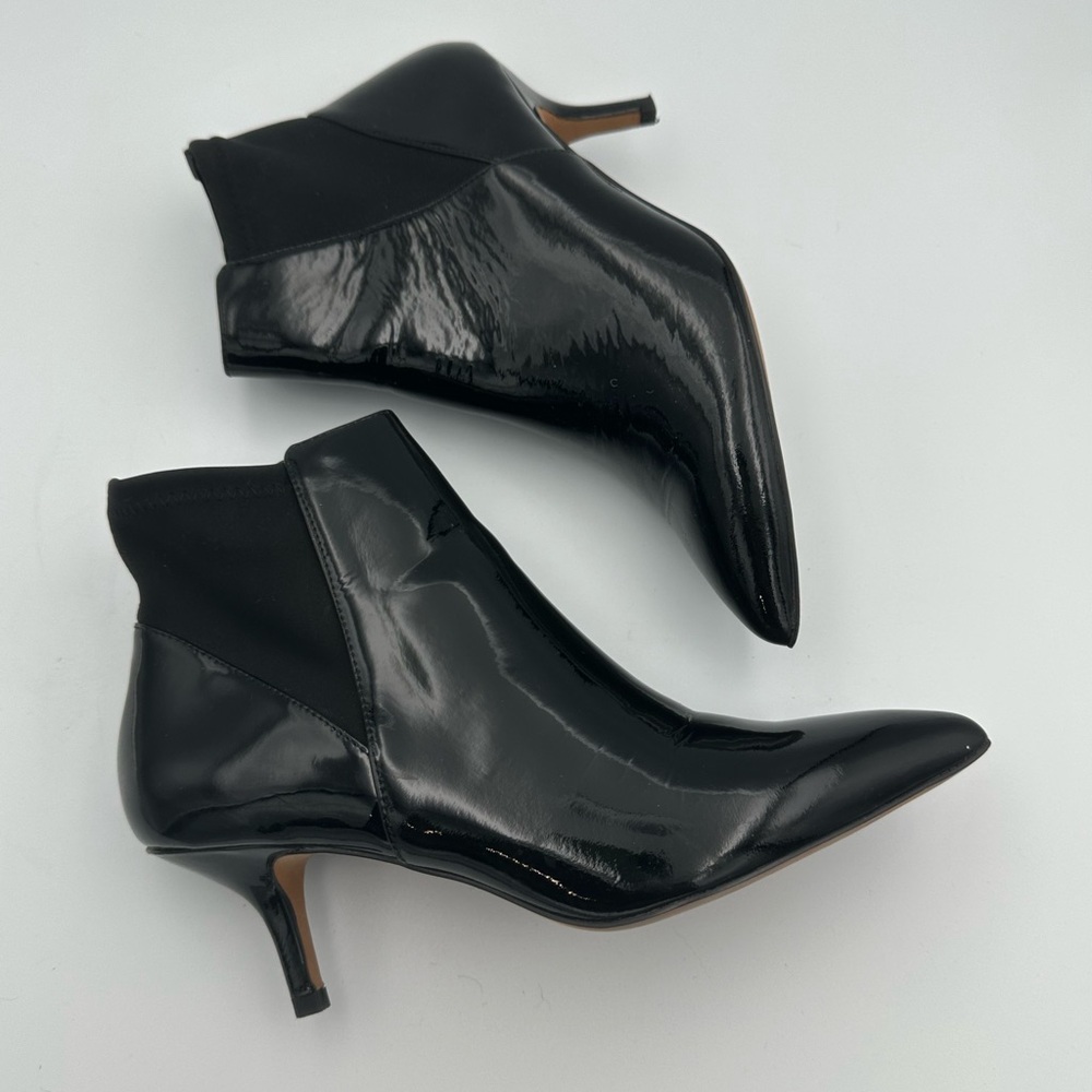 Donald J Pliner Black Patent Leather Ankle Boots